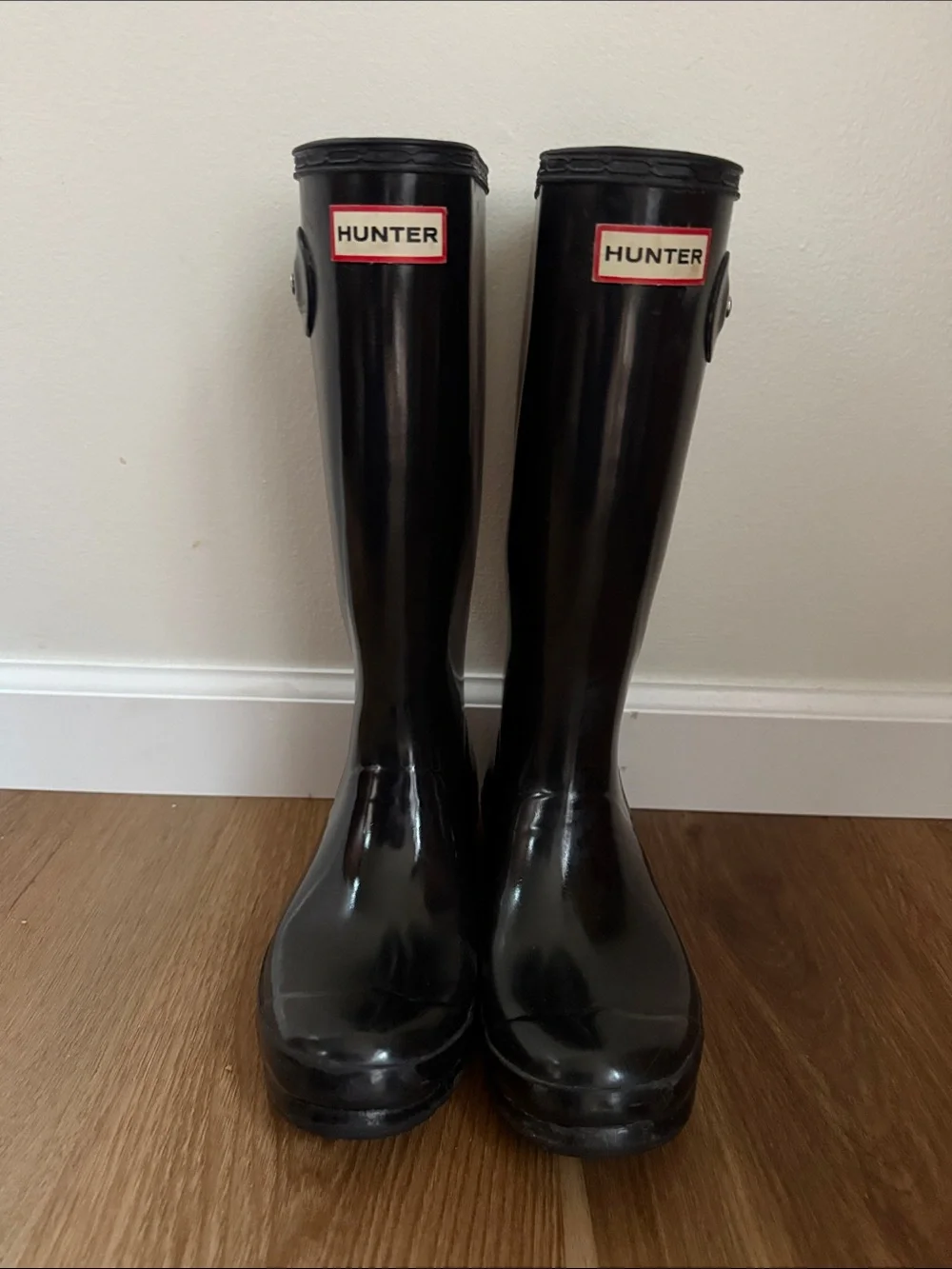 Hunter Kids Gloss Black Tall Rain Boots